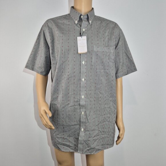 Roundtree & Yorke Gold Label Men's Shirt Size S Short Sleeve Black Plaid (55) - Picture 2 of 12